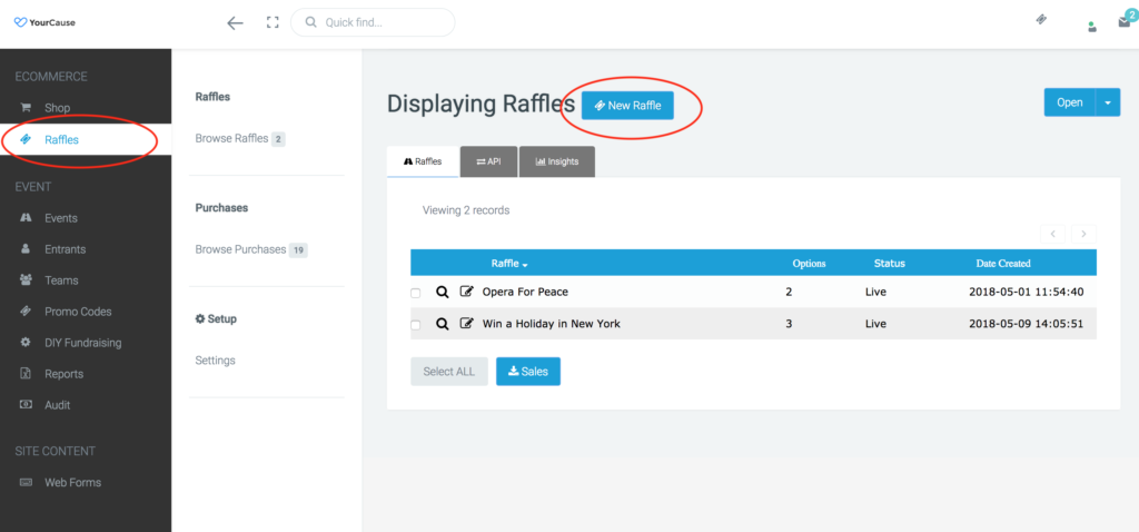 set up and sell raffle tickets on funraisin how to create raffle tickets