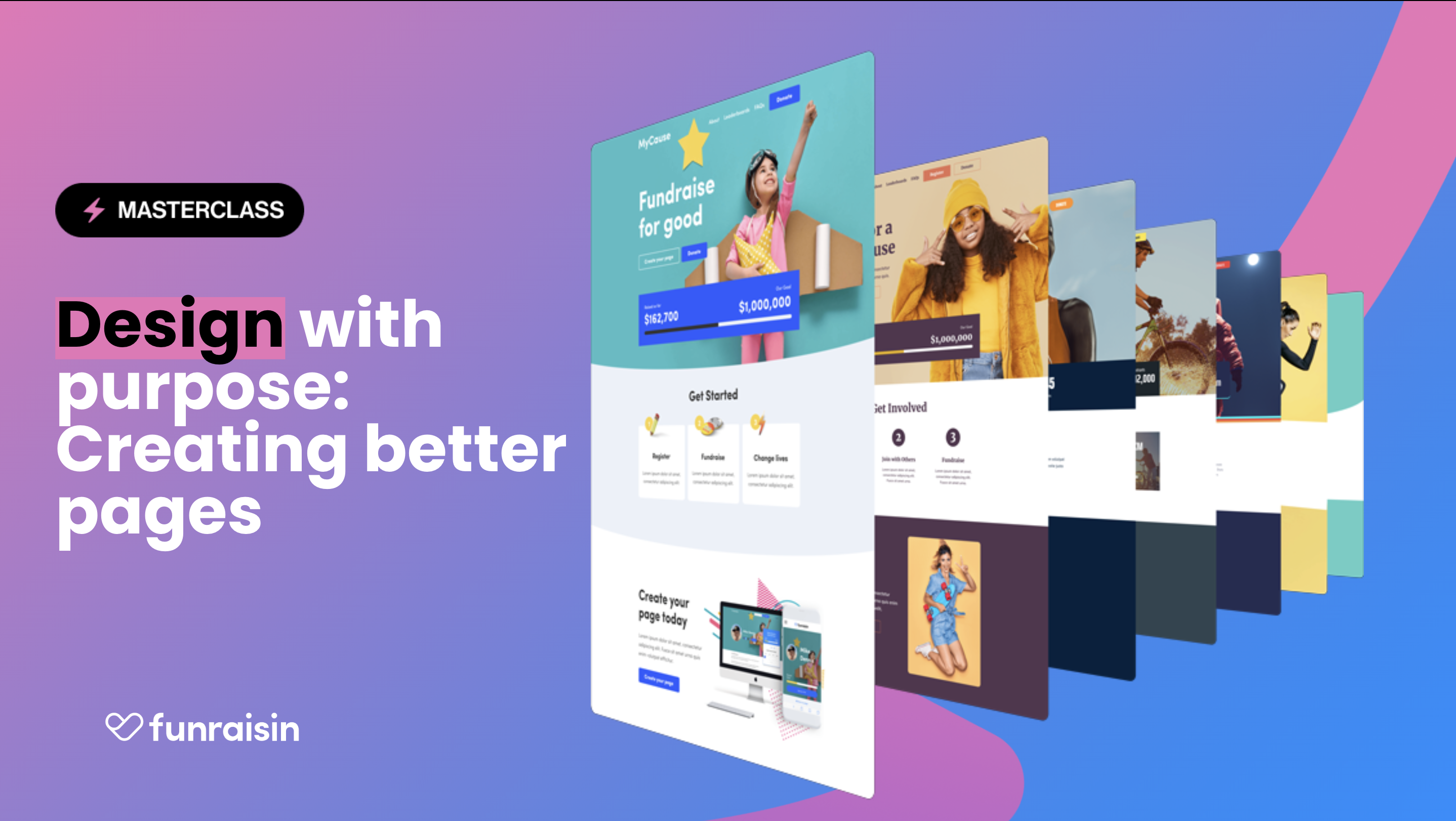 Masterclass cover slide - Design with purpose.